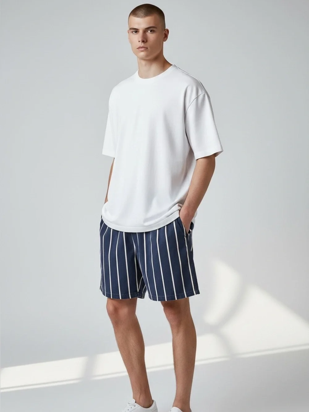 Kapital Navy White Stripe Easy Shorts Elastic Waist Japan - Picture 8 of 8